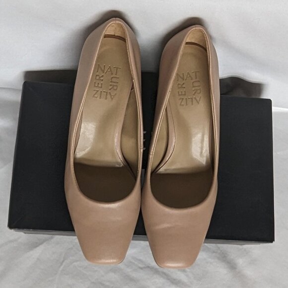 Warner block heel square-toe pump neutral creme brulee size 5.5 GUC Naturalizer - Picture 11 of 15